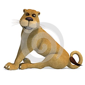 Very cute and funny female cartoon lion