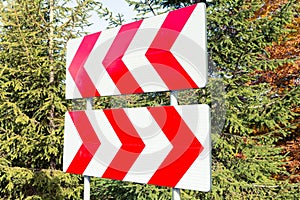 Very dangerous road turn road sign or symbol