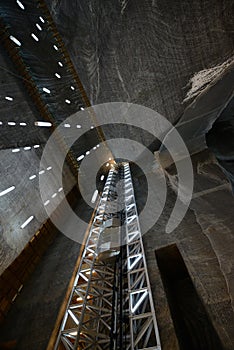 Very deep modern salt mine in Transylvania