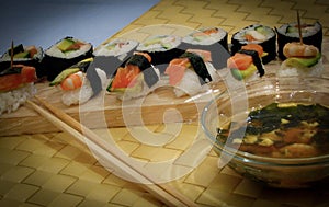 Delicious Sushi on the table