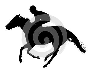 Very detailed vector of a jockey and horse