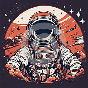 Very details astronaut ,lost in galaxy background - 1