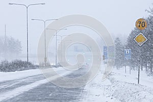 Very difficult winter ride on highway in Finland.