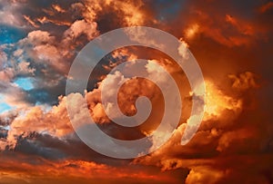 Very dramatic sunset cloudscape