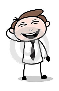 Very Happy - Office Businessman Employee Cartoon Vector Illustration