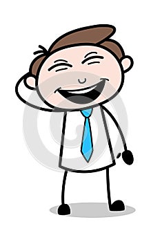 Very Happy - Office Businessman Employee Cartoon Vector Illustration