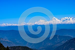 Very high peak of Nainital, India, the mountain range which is visible in this picture is Himalayan Range, Beauty of mountain at photo