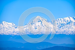 Very high peak of Nainital, India, the mountain range which is visible in this picture is Himalayan Range, Beauty of mountain at