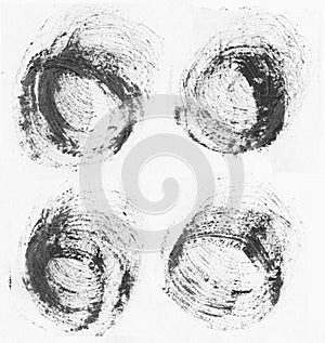 VERY HIGHT resolution. Black handdrawn oil circle realistic strokes banners