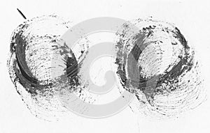 VERY HIGHT resolution. Black handdrawn oil circle realistic strokes banners photo