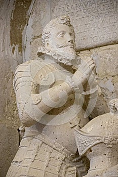 Praying statue of Fernando de Vivanco, native of Espinosa de los Monteros photo