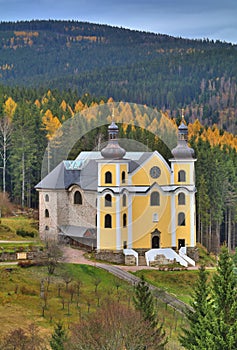 Very interesting rebuilt church in Neratov town in Czech republic