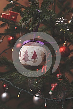 Very interestingly decorated Christmas tree photo