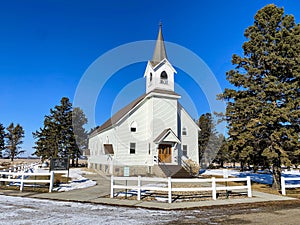 A very inviting rural country church in South Dakota