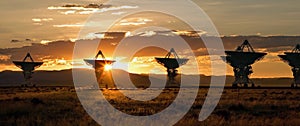 Very Large Array as Sunset (Satellite Dishes)