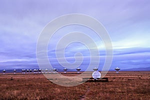 Very Large Array of radio astronomy observatory dishes in New Mexico