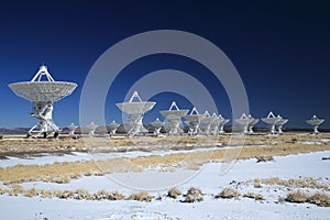 Very Large Array satellite dishes t in New Mexico, USA