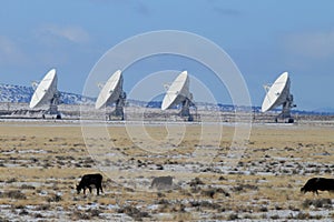 Very Large Array satellite dishes t in New Mexico, USA