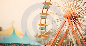 a very large ferris wheel is seen