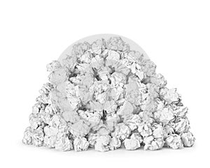 A very large pile of crumpled paper ball