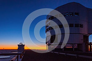 The Very Large Telescope compound at Dusk in Paranal, Chile