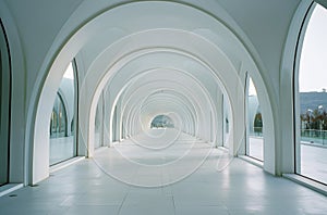 A Very Long Hallway With a Long Railing