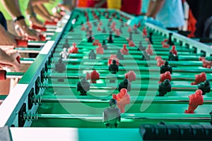 Very Long Table Football Game for Fifty Players Simultaneously