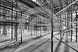 Very new built steel high bay warehouse photo