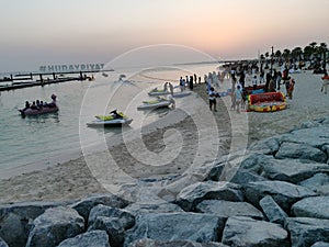 Evening view of Al hudayriat Beach Abudhabi,UAE.