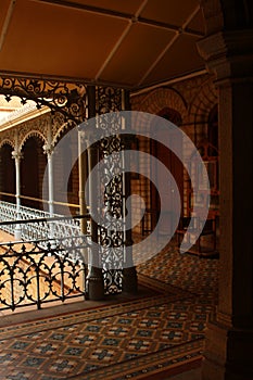 Very nice view of courtyard with beautiful flooring in the palace of bangalore.