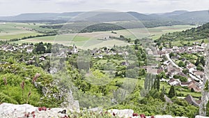 A very nice view of the Côte-d\'Or village from a castle ruin names Château de Mâlain or Mâlain Castle in France