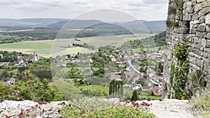 A very nice view of the Côte-d\'Or village from a castle ruin names Château de Mâlain or Mâlain Castle in France