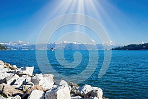 very nice view of la spezia gulf take from portovenere