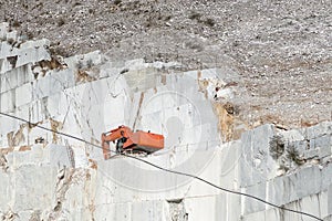 very nice view of marble quarry in carrara , itay