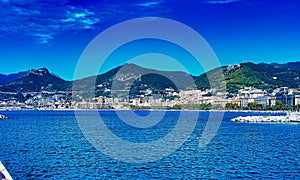 very nice view of salerno harbour in italy