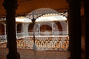 Very nice vintage steel fabrications in the palace of bangalore. photo