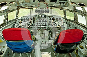 Old aircraft cockpit