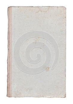 Very old book cover isolated on white.