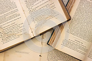 Very old books opened