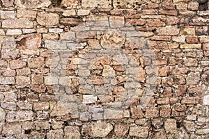 Very old brick wall, under construction texture concept