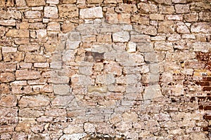 Very old brick wall, under construction texture concept