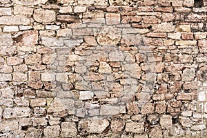 Very old brick wall, under construction texture concept