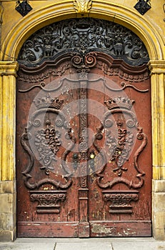 Very old brown wooden doors