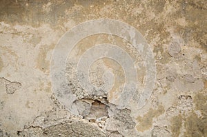 Very Old Building Facade Vintage Pain Peeling Wall Showing Cracks Texture for background and design art work