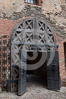 very old castle wall middle ages