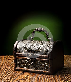 Very old chest in grunge interior