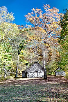 A very old forest ranger`s house in the North Carolina mountains.