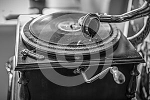 Very Old Gramophone in Black and white
