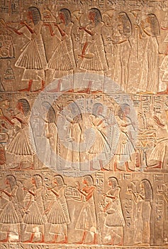 Very old hieroglyphic art wall, Egypt photo