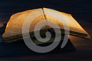 Very old opened book.